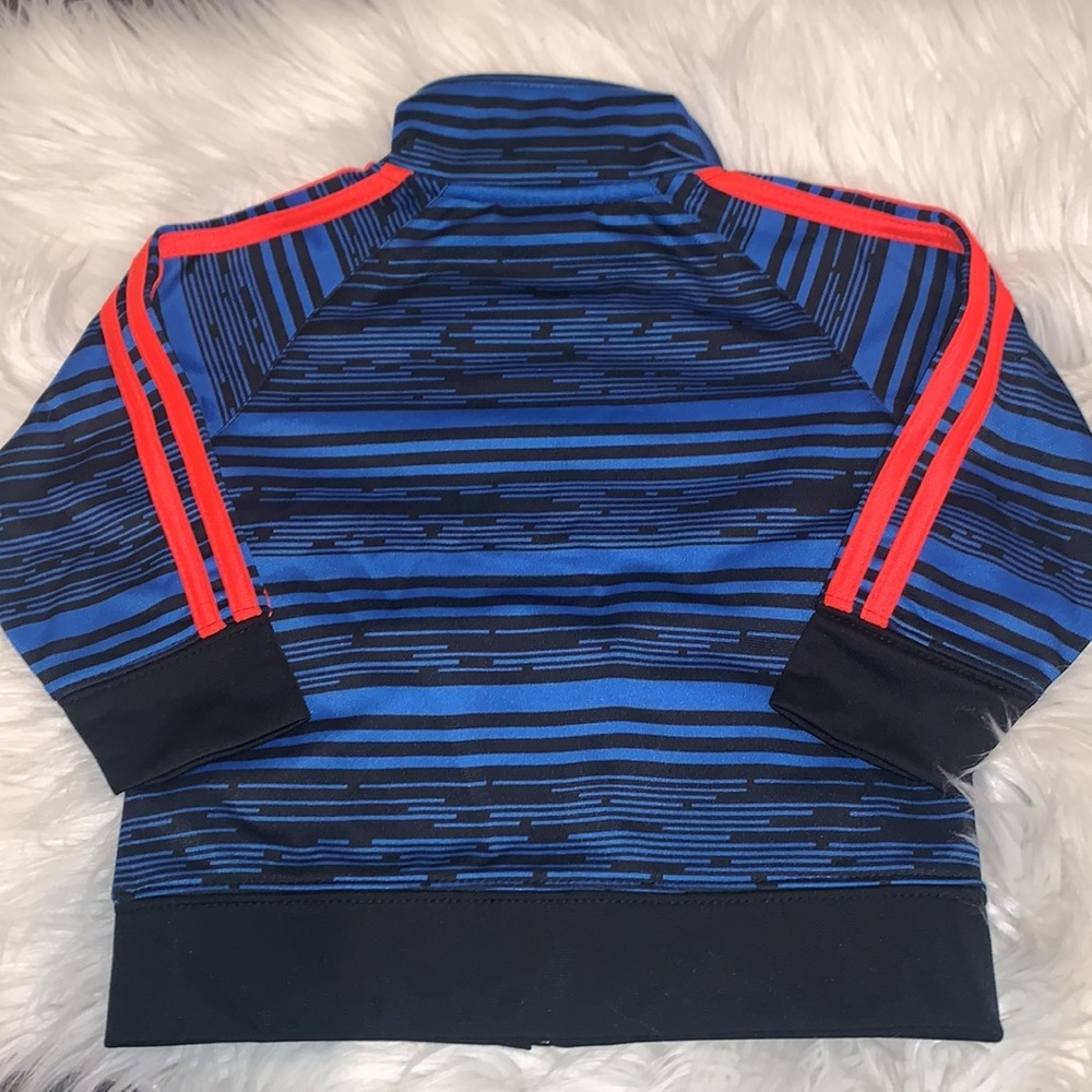 Adidas Training DNA Warm Up Jacket Navy/Black Stripe Pattern Size 12M - Picture 3 of 7